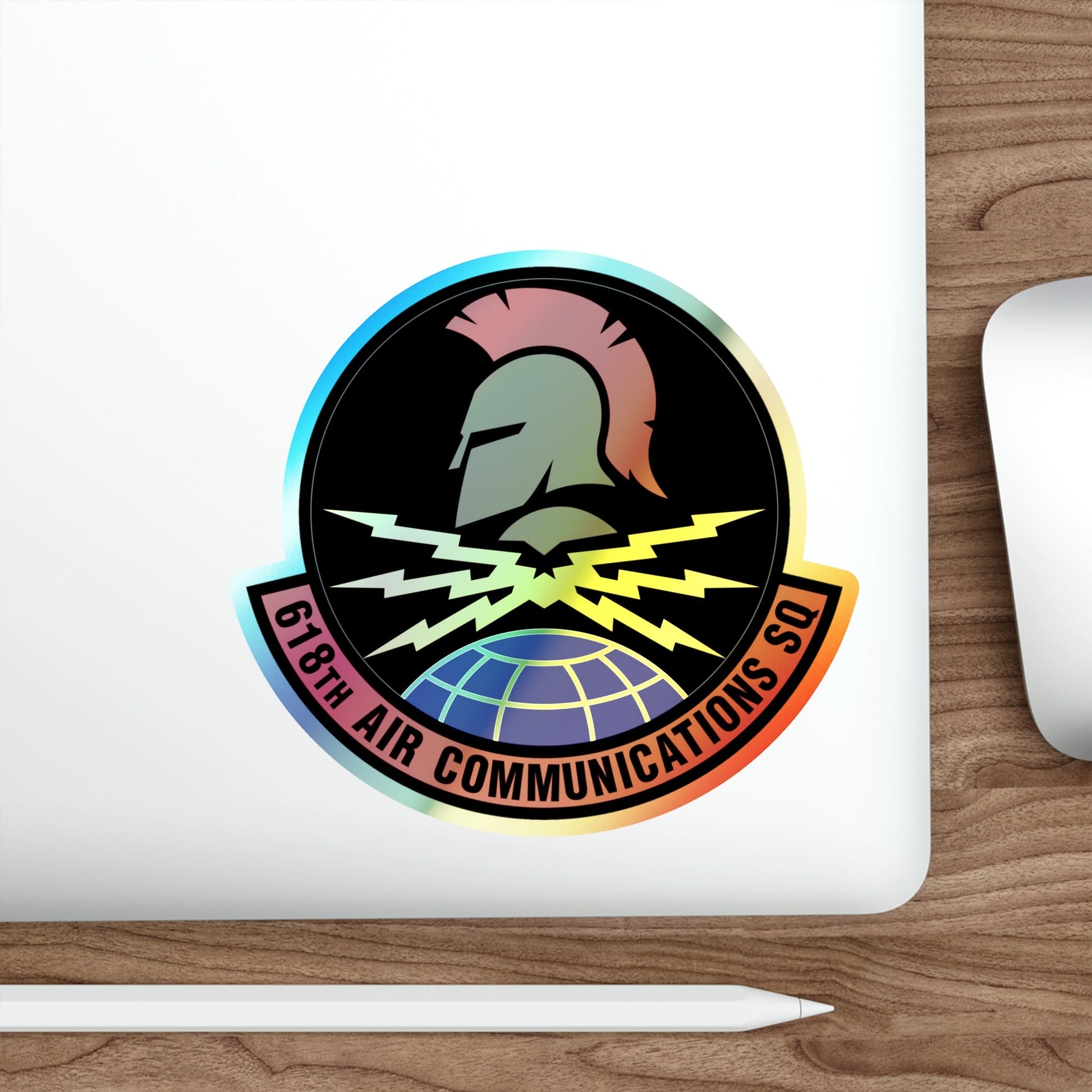 618 Air Communications Squadron AMC (U.S. Air Force) Holographic STICKER Die-Cut Vinyl Decal-The Sticker Space