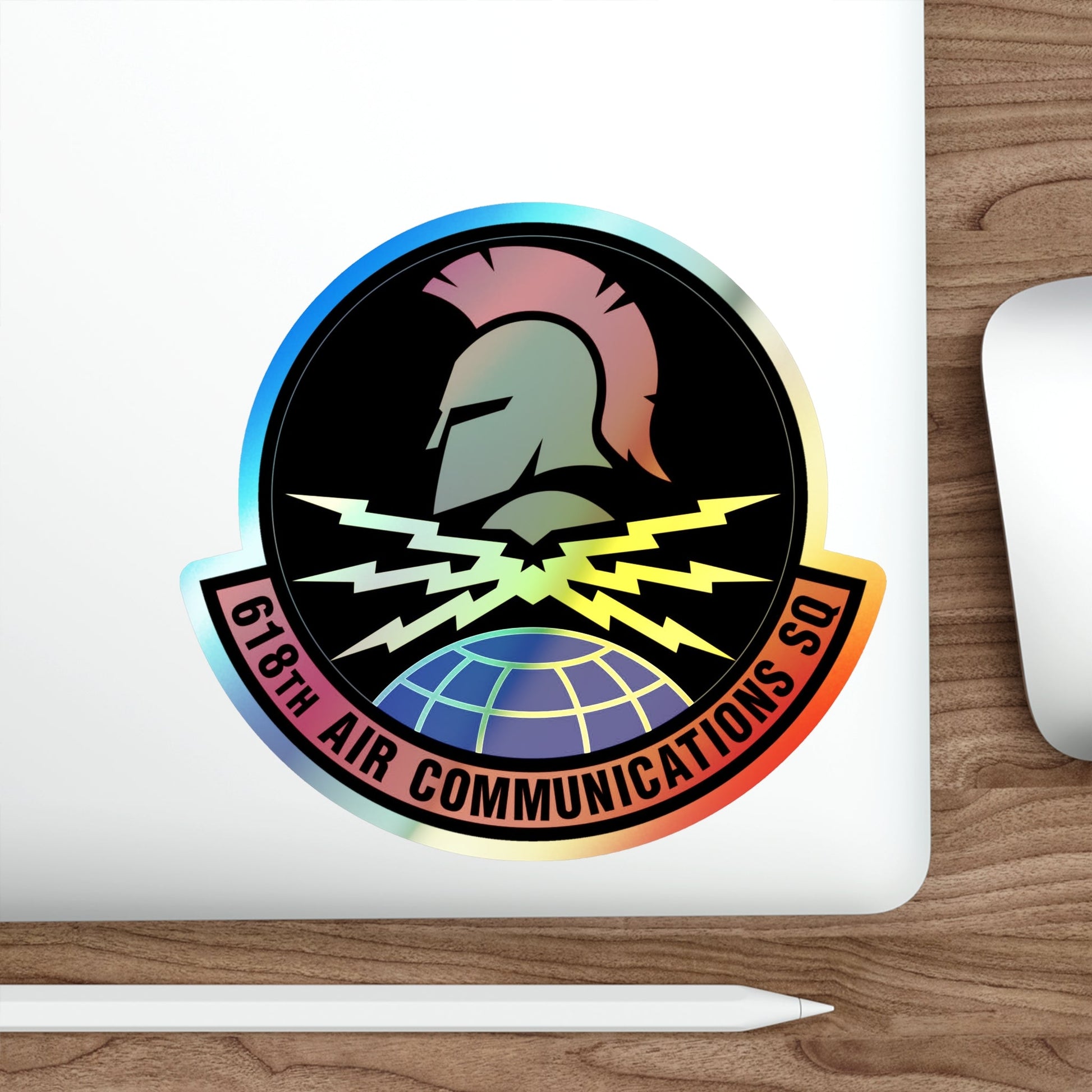 618 Air Communications Squadron AMC (U.S. Air Force) Holographic STICKER Die-Cut Vinyl Decal-The Sticker Space