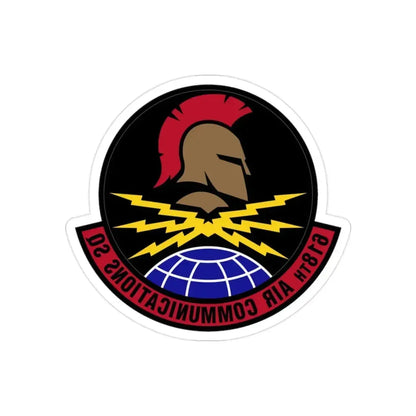 618 Air Communications Squadron AMC (U.S. Air Force) REVERSE PRINT Transparent Die-Cut STICKER 2 Inch Die-Cut Transparent - The Sticker Space