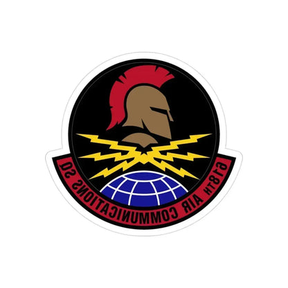 618 Air Communications Squadron AMC (U.S. Air Force) REVERSE PRINT Transparent Die-Cut STICKER 3 Inch Die-Cut Transparent - The Sticker Space