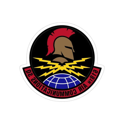 618 Air Communications Squadron AMC (U.S. Air Force) REVERSE PRINT Transparent Die-Cut STICKER 5 Inch Die-Cut Transparent - The Sticker Space