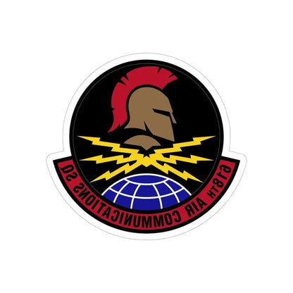 618 Air Communications Squadron AMC (U.S. Air Force) REVERSE PRINT Transparent Die-Cut STICKER 6 Inch Die-Cut Transparent - The Sticker Space
