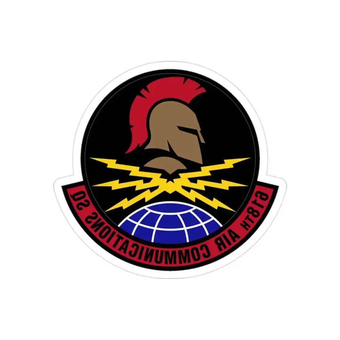 618 Air Communications Squadron AMC (U.S. Air Force) REVERSE PRINT Transparent Die-Cut STICKER - The Sticker Space