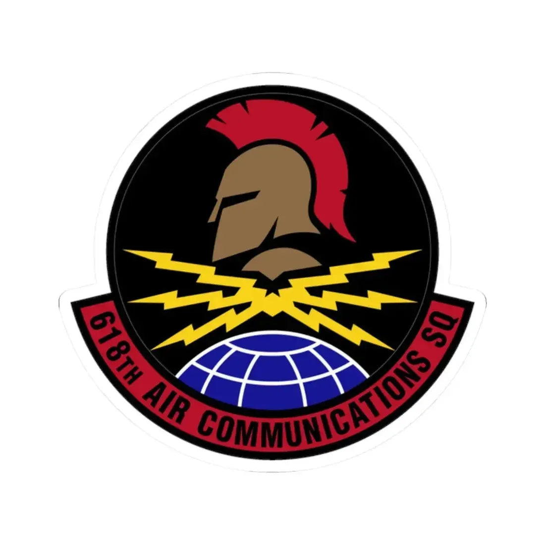618 Air Communications Squadron AMC (U.S. Air Force) STICKER Vinyl Kiss-Cut Decal 2 Inch White - The Sticker Space