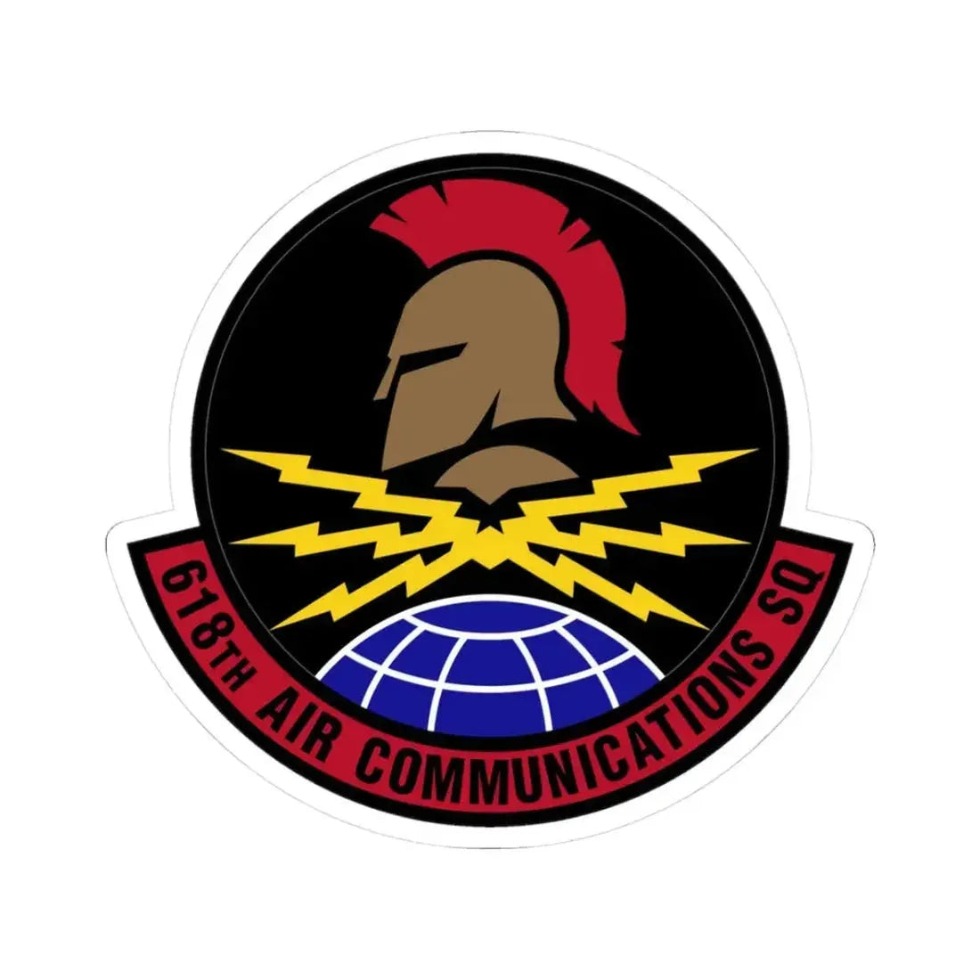 618 Air Communications Squadron AMC (U.S. Air Force) STICKER Vinyl Kiss-Cut Decal 3 Inch White - The Sticker Space