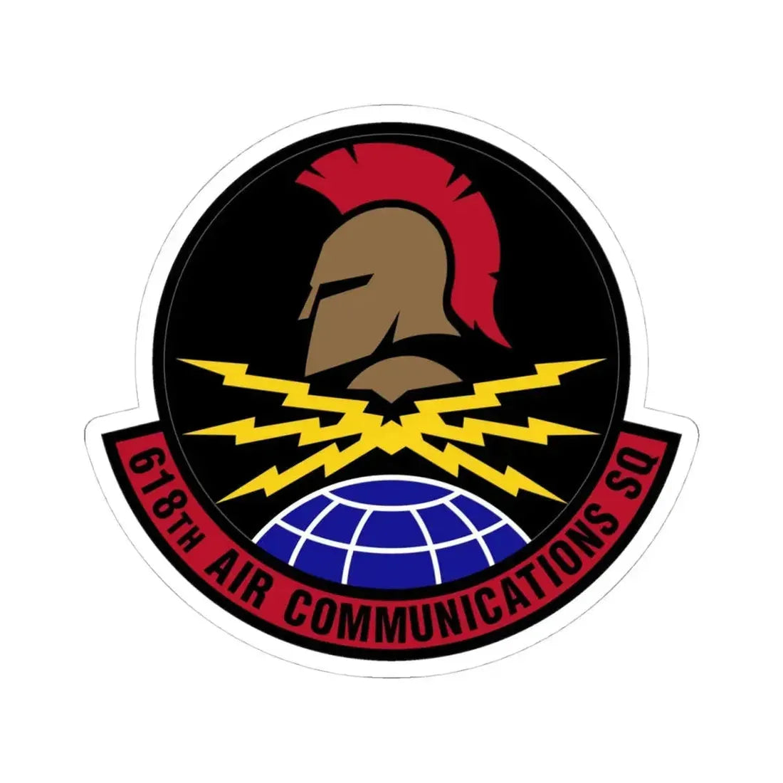 618 Air Communications Squadron AMC (U.S. Air Force) STICKER Vinyl Kiss-Cut Decal 4 Inch White - The Sticker Space