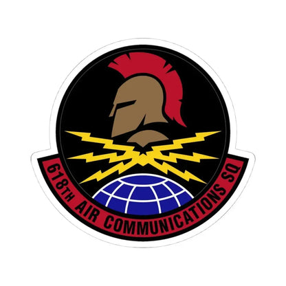 618 Air Communications Squadron AMC (U.S. Air Force) STICKER Vinyl Kiss-Cut Decal 4 Inch White - The Sticker Space