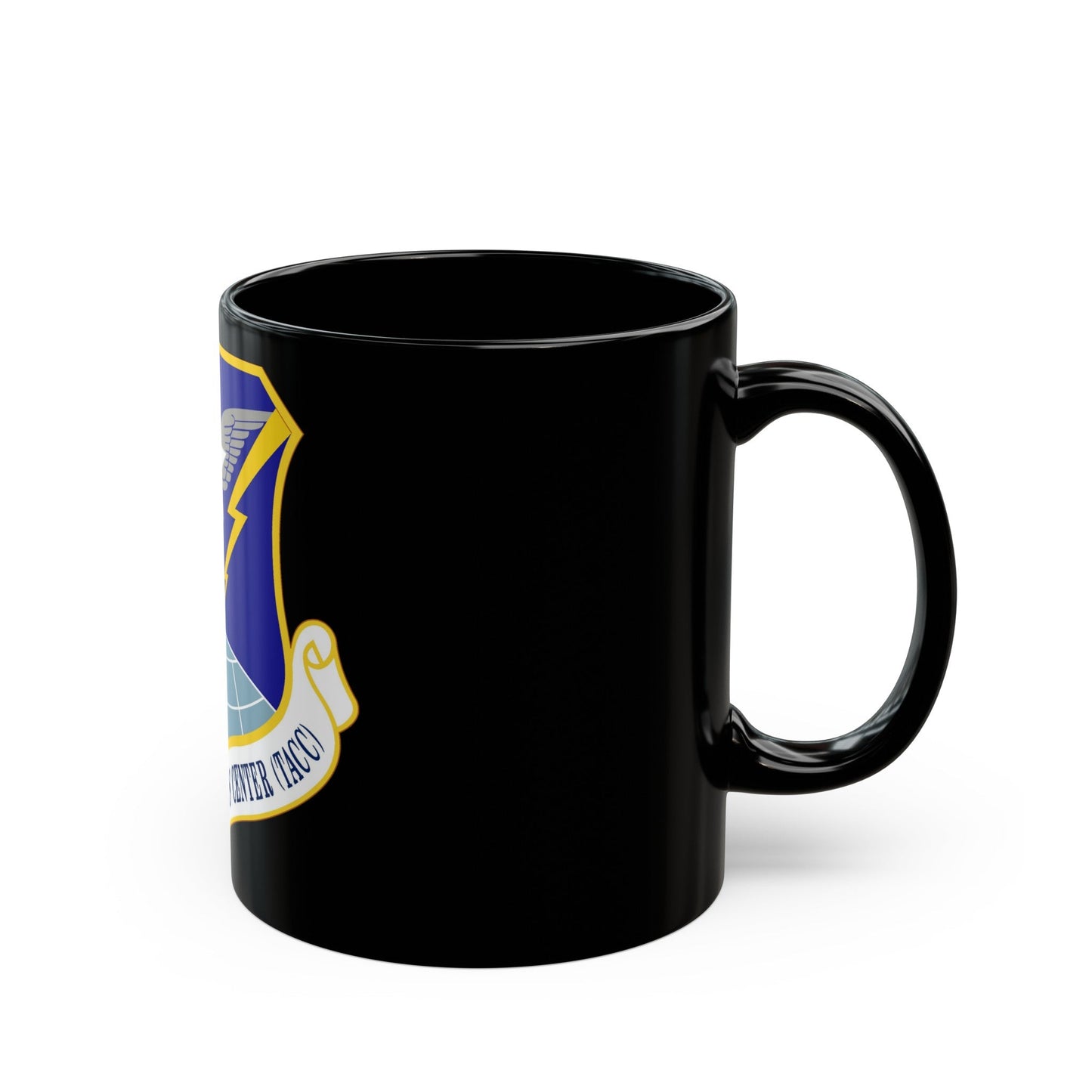 618 Air Operations Center AMC (U.S. Air Force) Black Coffee Mug-The Sticker Space