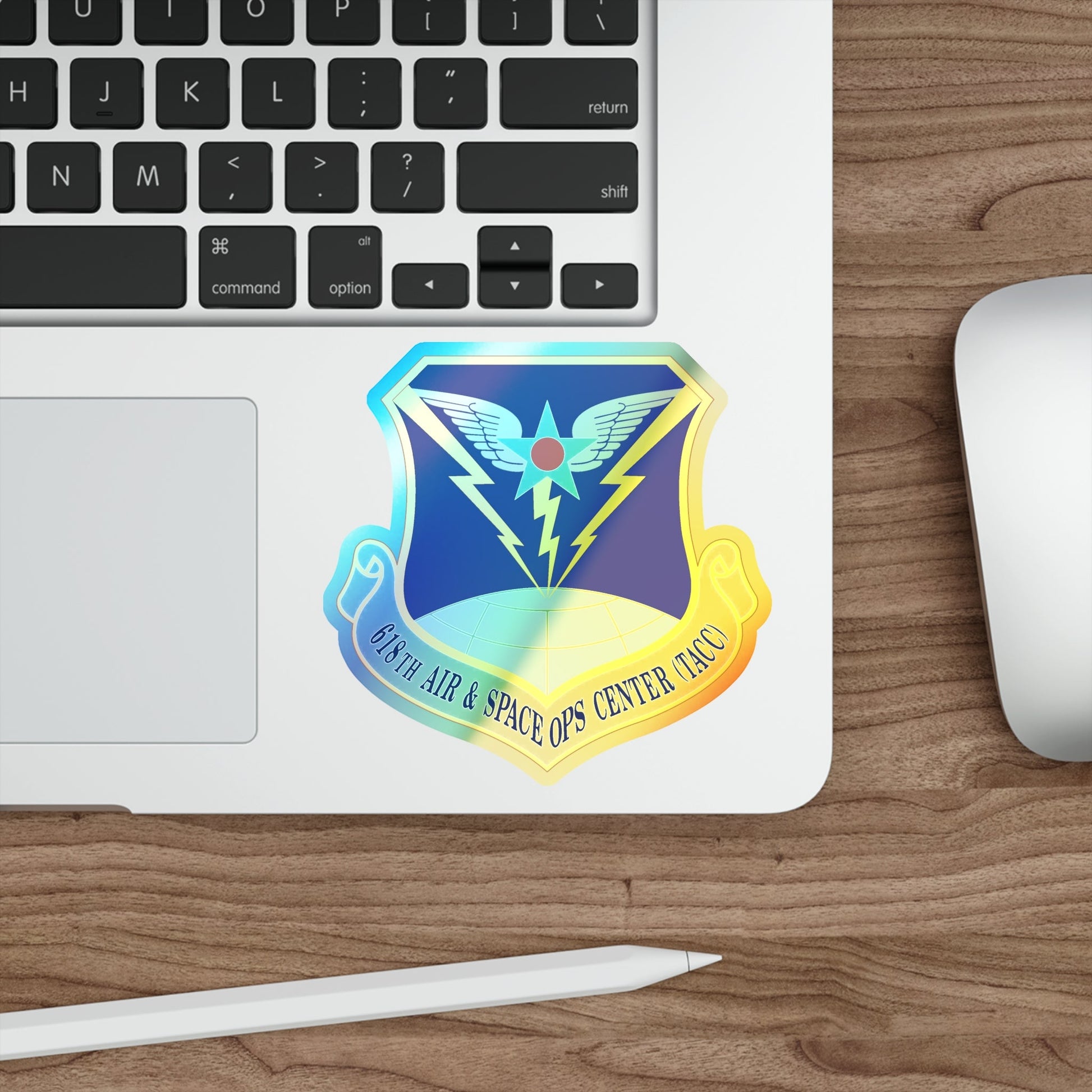 618 Air Operations Center AMC (U.S. Air Force) Holographic STICKER Die-Cut Vinyl Decal-The Sticker Space