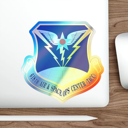 618 Air Operations Center AMC (U.S. Air Force) Holographic STICKER Die-Cut Vinyl Decal-The Sticker Space