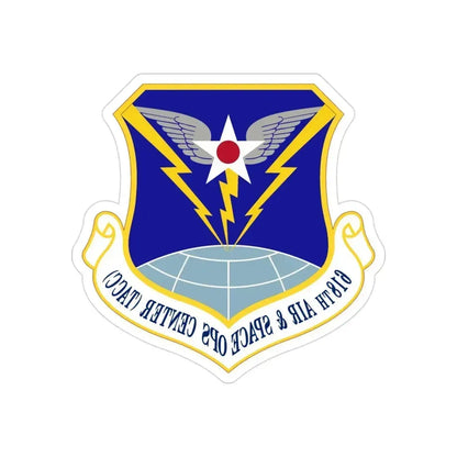 618 Air Operations Center AMC (U.S. Air Force) REVERSE PRINT Transparent Die-Cut STICKER 3 Inch Die-Cut Transparent - The Sticker Space