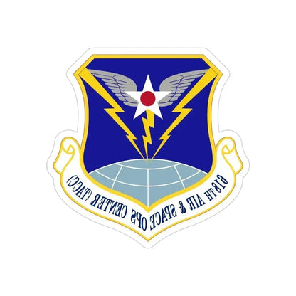 618 Air Operations Center AMC (U.S. Air Force) REVERSE PRINT Transparent Die-Cut STICKER 4 Inch Die-Cut Transparent - The Sticker Space