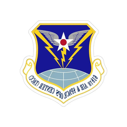 618 Air Operations Center AMC (U.S. Air Force) REVERSE PRINT Transparent Die-Cut STICKER 5 Inch Die-Cut Transparent - The Sticker Space