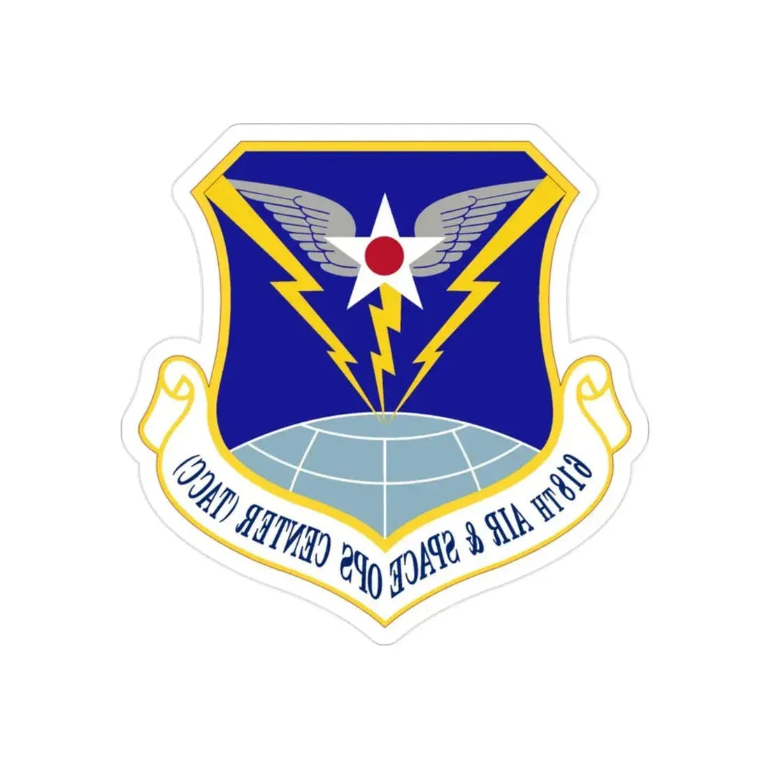 618 Air Operations Center AMC (U.S. Air Force) REVERSE PRINT Transparent Die-Cut STICKER - The Sticker Space