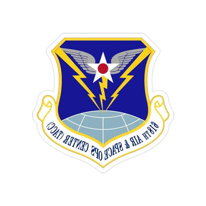 618 Air Operations Center AMC (U.S. Air Force) REVERSE PRINT Transparent Die-Cut STICKER - The Sticker Space
