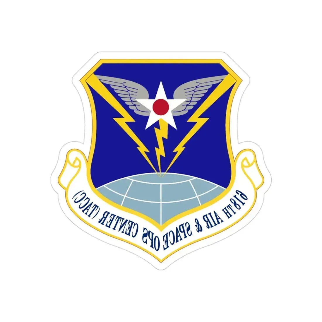 618 Air Operations Center AMC (U.S. Air Force) REVERSE PRINT Transparent Die-Cut STICKER - The Sticker Space
