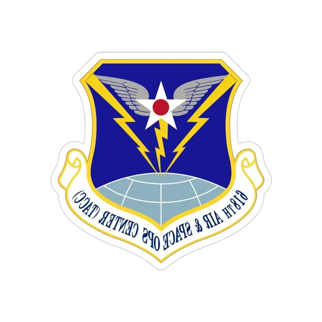 618 Air Operations Center AMC (U.S. Air Force) REVERSE PRINT Transparent Die-Cut STICKER - The Sticker Space