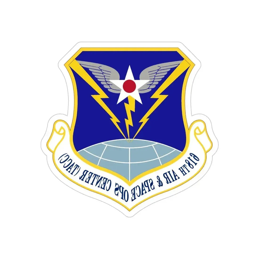 618 Air Operations Center AMC (U.S. Air Force) REVERSE PRINT Transparent Die-Cut STICKER - The Sticker Space