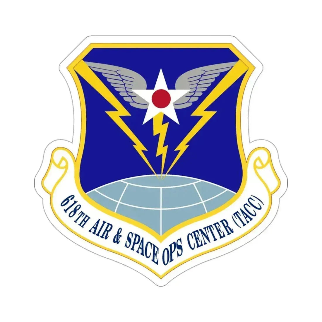 618 Air Operations Center AMC (U.S. Air Force) STICKER Vinyl Die-Cut Decal 3 Inch - The Sticker Space