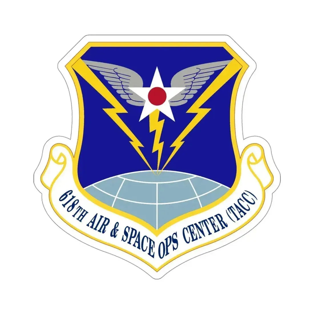 618 Air Operations Center AMC (U.S. Air Force) STICKER Vinyl Die-Cut Decal 4 Inch - The Sticker Space