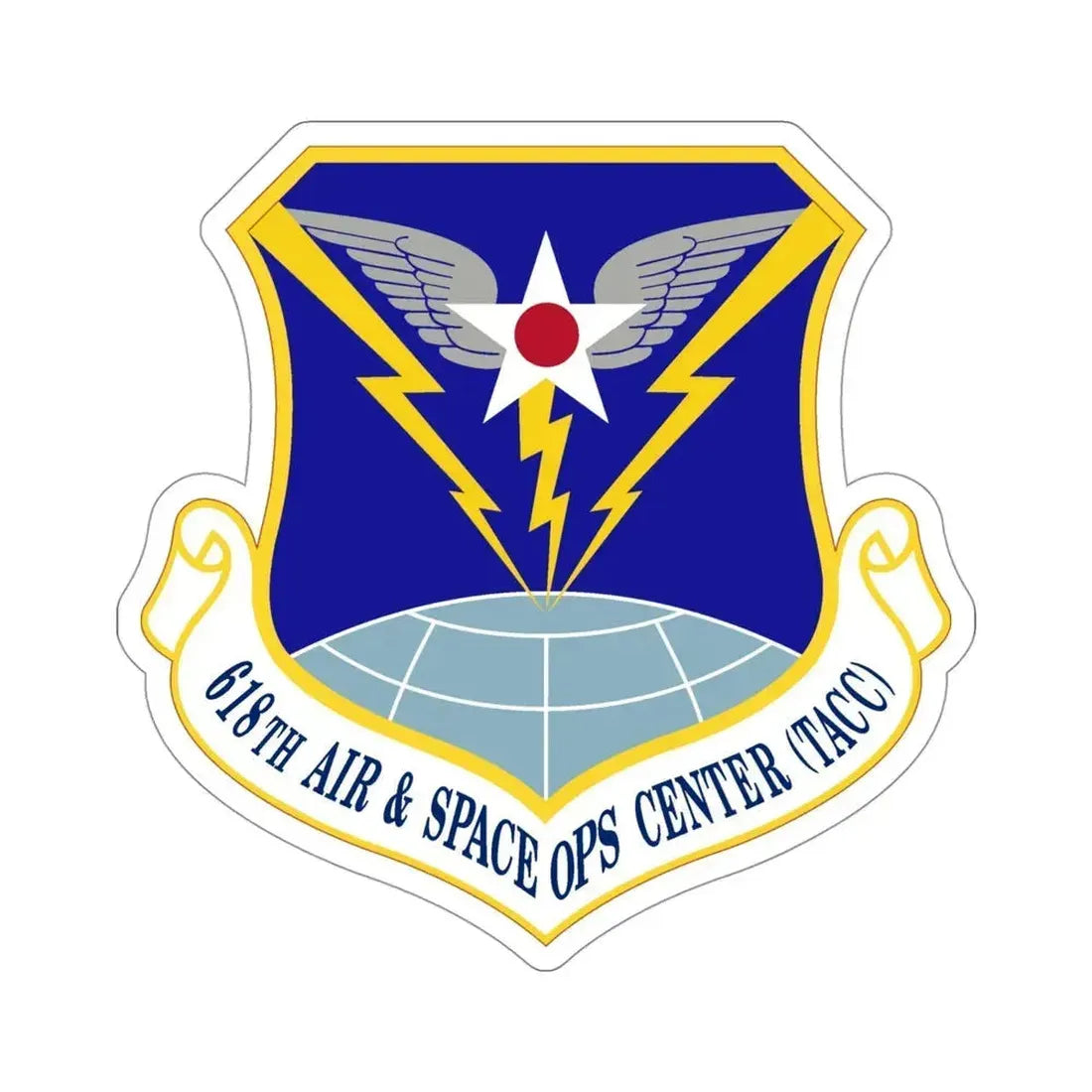 618 Air Operations Center AMC (U.S. Air Force) STICKER Vinyl Die-Cut Decal 4 Inch - The Sticker Space