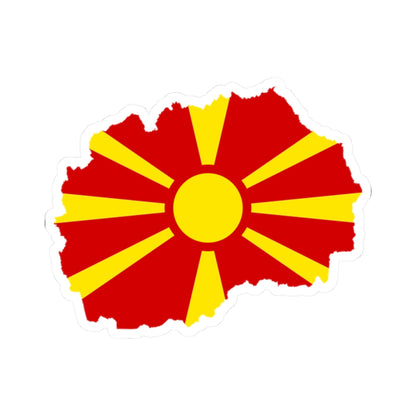 Flag map of North Macedonia (North Macedonia) STICKER Vinyl Kiss-Cut Decal