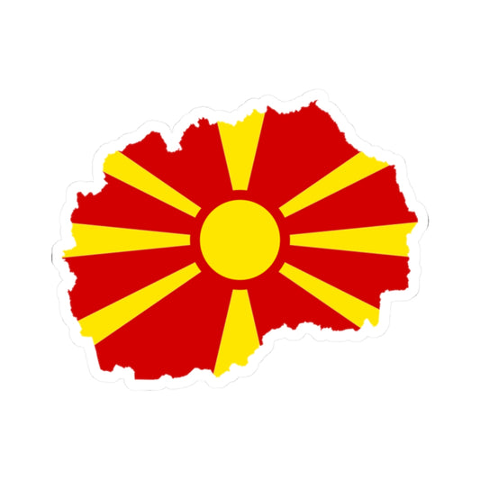 Flag map of North Macedonia (North Macedonia) STICKER Vinyl Kiss-Cut Decal