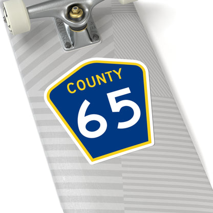 County 65 MN (Minnesota) (Road Sign) STICKER Vinyl Kiss-Cut Decal