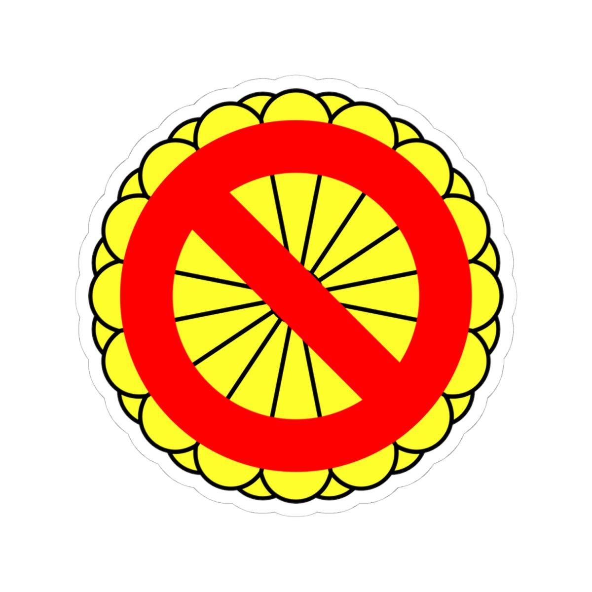 Anti Imperial Seal of Japan (Japan) (Coat of Arms) STICKER Vinyl Kiss-Cut Decal