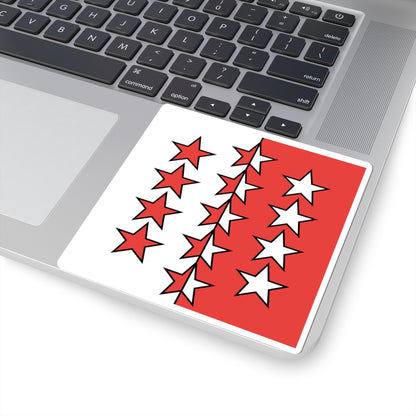 Flag of Canton of Valais (Switzerland) STICKER Vinyl Kiss-Cut Decal
