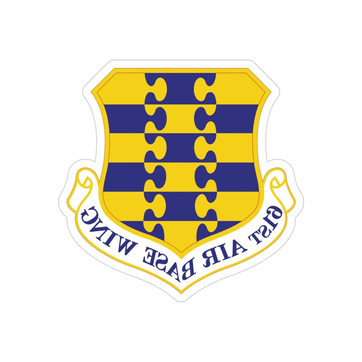 61st Air Base Wing (U.S. Air Force) REVERSE PRINT Transparent STICKER-3" × 3"-The Sticker Space