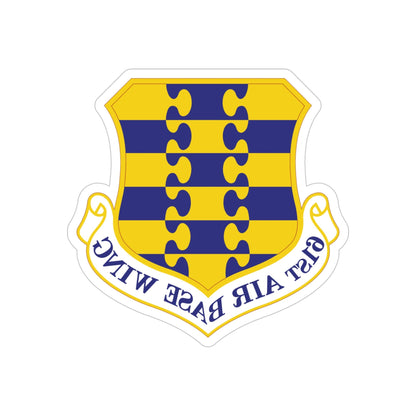 61st Air Base Wing (U.S. Air Force) REVERSE PRINT Transparent STICKER-4" × 4"-The Sticker Space