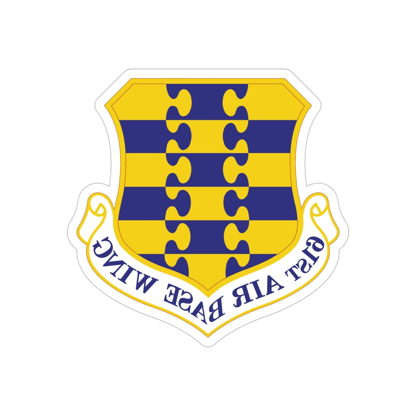 61st Air Base Wing (U.S. Air Force) REVERSE PRINT Transparent STICKER-5" × 5"-The Sticker Space