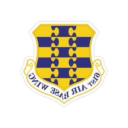 61st Air Base Wing (U.S. Air Force) REVERSE PRINT Transparent STICKER-5" × 5"-The Sticker Space