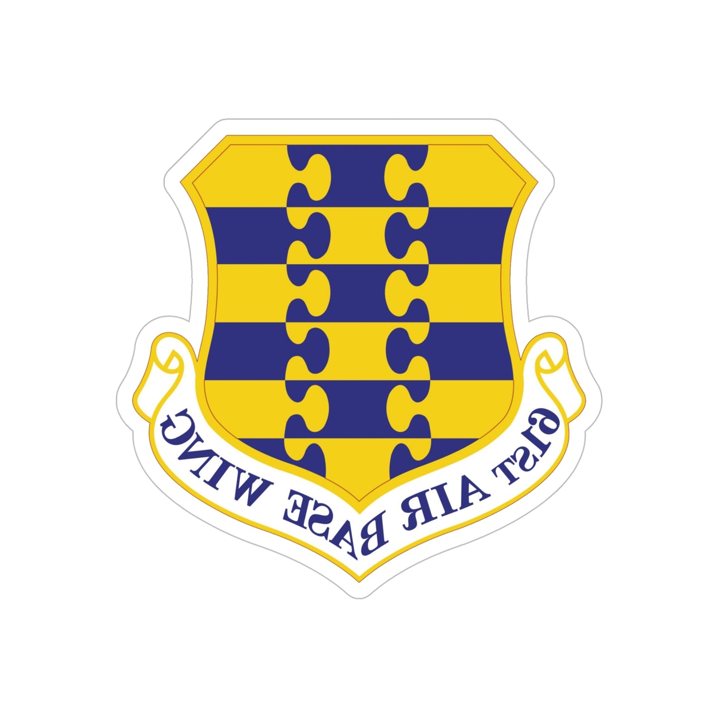 61st Air Base Wing (U.S. Air Force) REVERSE PRINT Transparent STICKER-6" × 6"-The Sticker Space