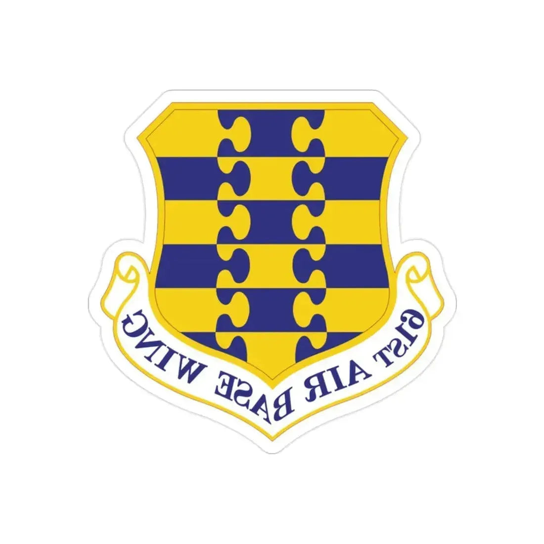61st Air Base Wing (U.S. Air Force) REVERSE PRINT Transparent Die-Cut STICKER 2 Inch Die-Cut Transparent - The Sticker Space