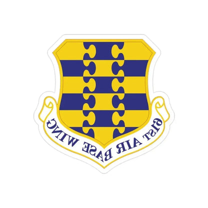61st Air Base Wing (U.S. Air Force) REVERSE PRINT Transparent Die-Cut STICKER 2 Inch Die-Cut Transparent - The Sticker Space