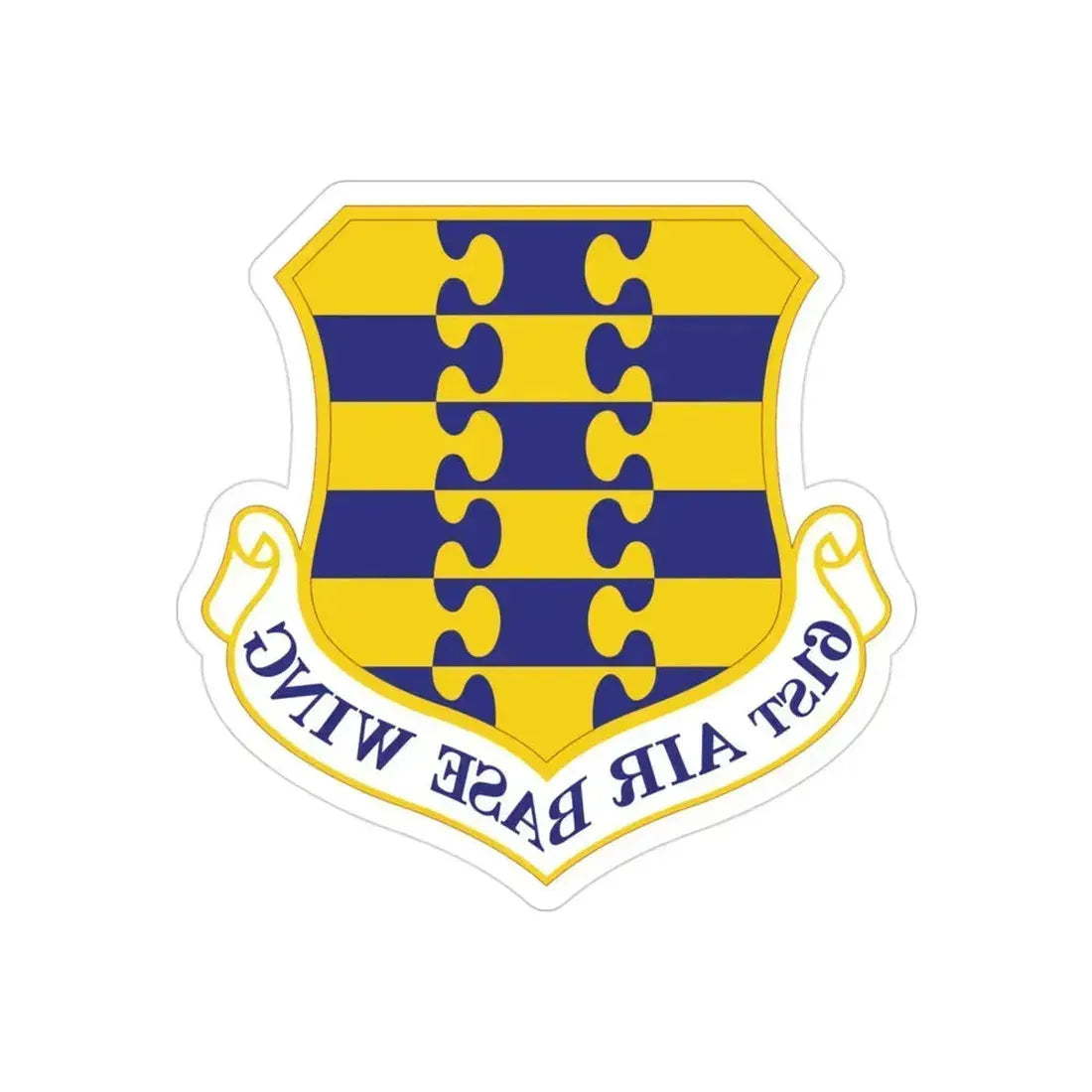 61st Air Base Wing (U.S. Air Force) REVERSE PRINT Transparent Die-Cut STICKER 3 Inch Die-Cut Transparent - The Sticker Space