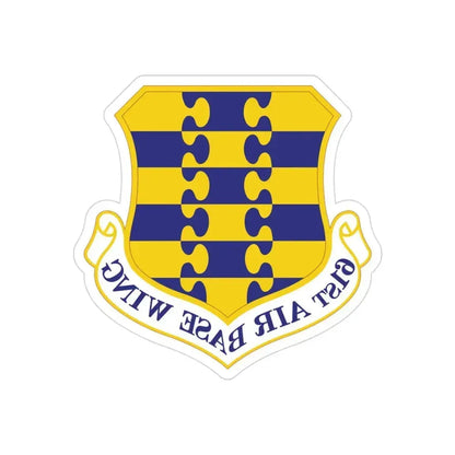 61st Air Base Wing (U.S. Air Force) REVERSE PRINT Transparent Die-Cut STICKER 3 Inch Die-Cut Transparent - The Sticker Space