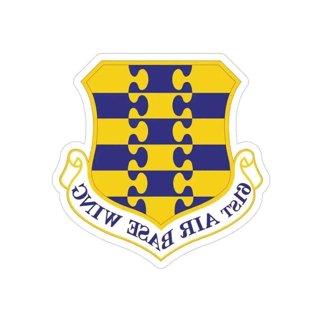 61st Air Base Wing (U.S. Air Force) REVERSE PRINT Transparent Die-Cut STICKER 4 Inch Die-Cut Transparent - The Sticker Space