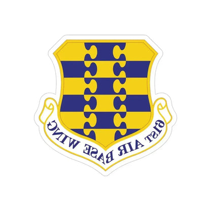 61st Air Base Wing (U.S. Air Force) REVERSE PRINT Transparent Die-Cut STICKER 4 Inch Die-Cut Transparent - The Sticker Space