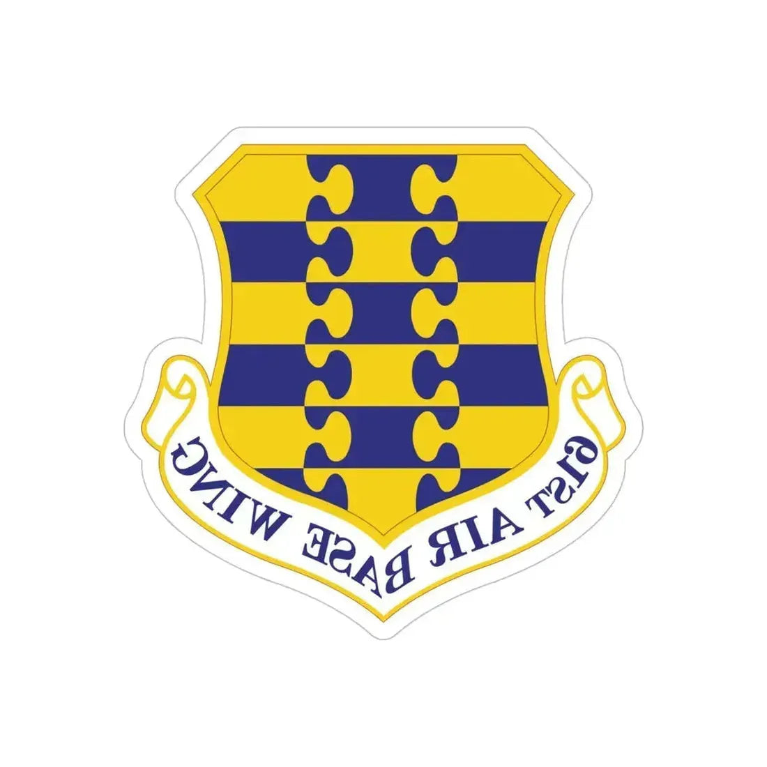 61st Air Base Wing (U.S. Air Force) REVERSE PRINT Transparent Die-Cut STICKER 5 Inch Die-Cut Transparent - The Sticker Space