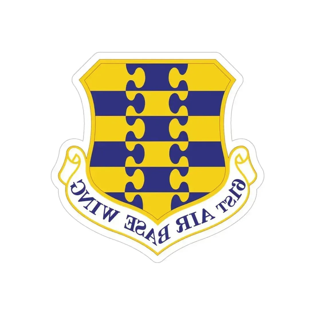 61st Air Base Wing (U.S. Air Force) REVERSE PRINT Transparent Die-Cut STICKER 6 Inch Die-Cut Transparent - The Sticker Space