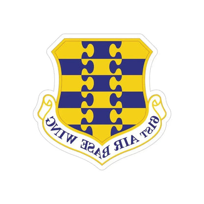 61st Air Base Wing (U.S. Air Force) REVERSE PRINT Transparent Die-Cut STICKER 6 Inch Die-Cut Transparent - The Sticker Space