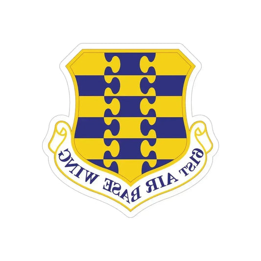 61st Air Base Wing (U.S. Air Force) REVERSE PRINT Transparent Die-Cut STICKER 6 Inch Die-Cut Transparent - The Sticker Space
