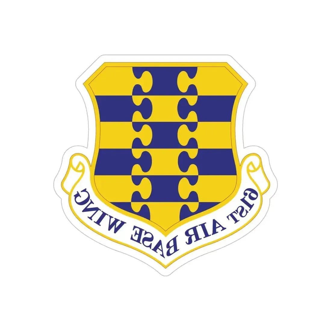 61st Air Base Wing (U.S. Air Force) REVERSE PRINT Transparent Die-Cut STICKER - The Sticker Space