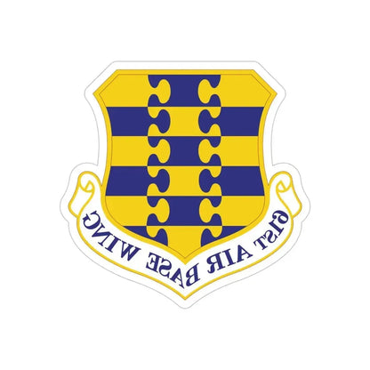 61st Air Base Wing (U.S. Air Force) REVERSE PRINT Transparent Die-Cut STICKER - The Sticker Space