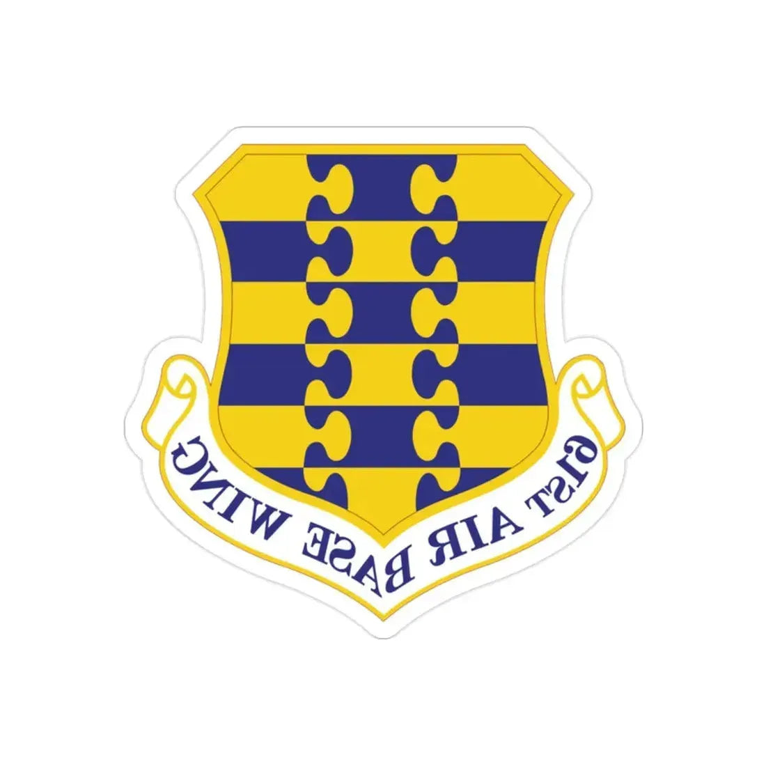 61st Air Base Wing (U.S. Air Force) REVERSE PRINT Transparent Die-Cut STICKER - The Sticker Space
