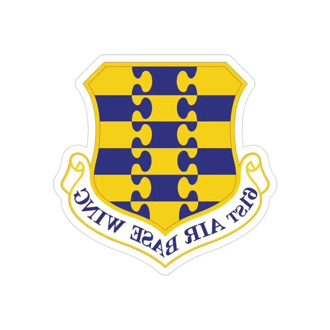 61st Air Base Wing (U.S. Air Force) REVERSE PRINT Transparent Die-Cut STICKER - The Sticker Space