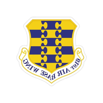 61st Air Base Wing (U.S. Air Force) REVERSE PRINT Transparent Die-Cut STICKER - The Sticker Space